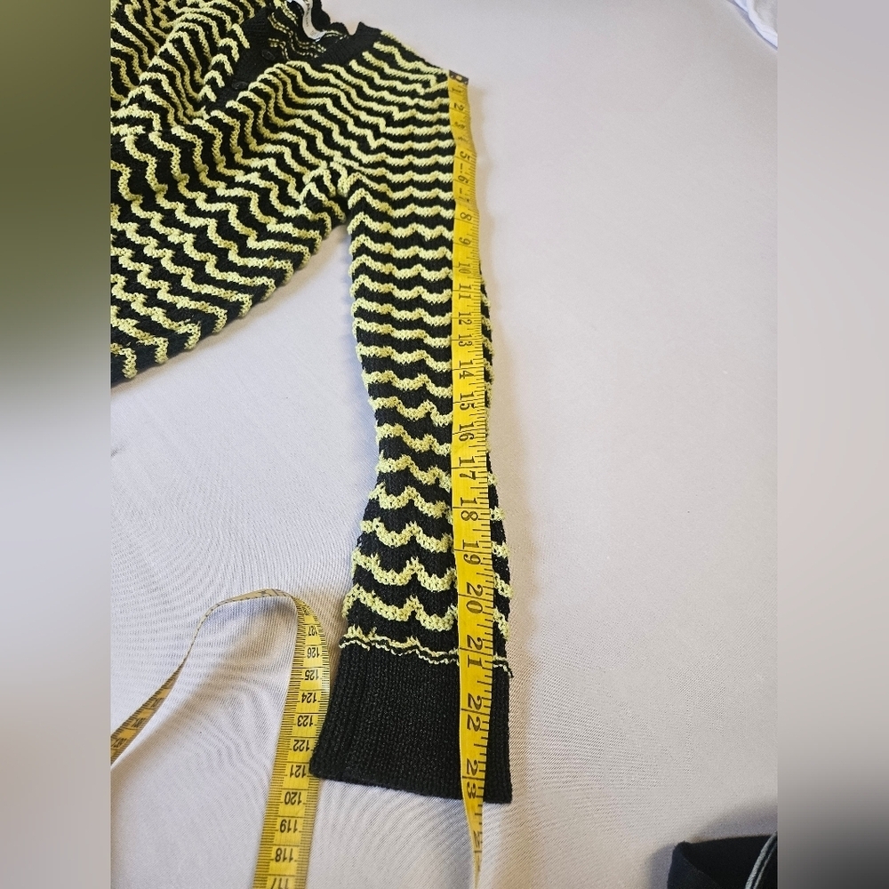 Zara-Cardigan Women's S Black And Lime 81%Cotton. - Picture 6 of 8